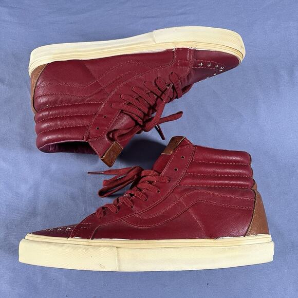 Vans Vault x Wish ATL Sk8-HI Fine Wine Men’s Size 10.5 Red Leather Shoes 721277 main image 4